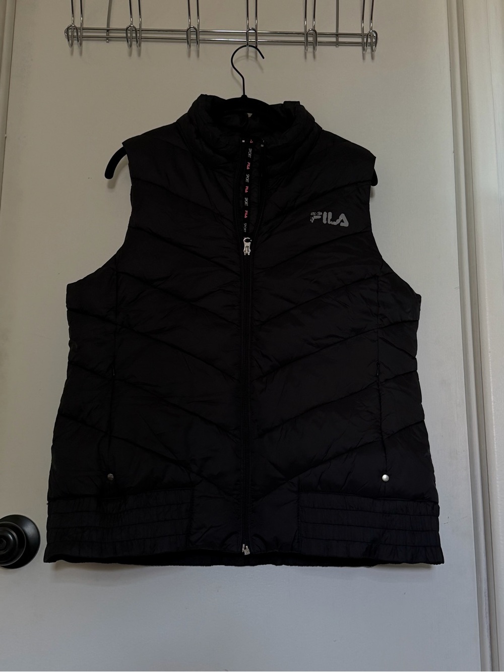 Fila Black Quilted Puffer Vest